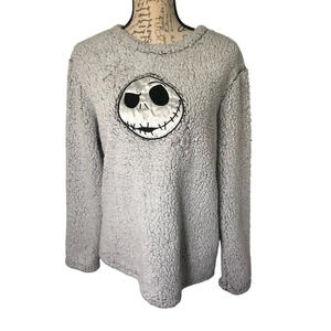 Disney, L,  nightmare before Christmas satin skeleton face appliqué snowflakes